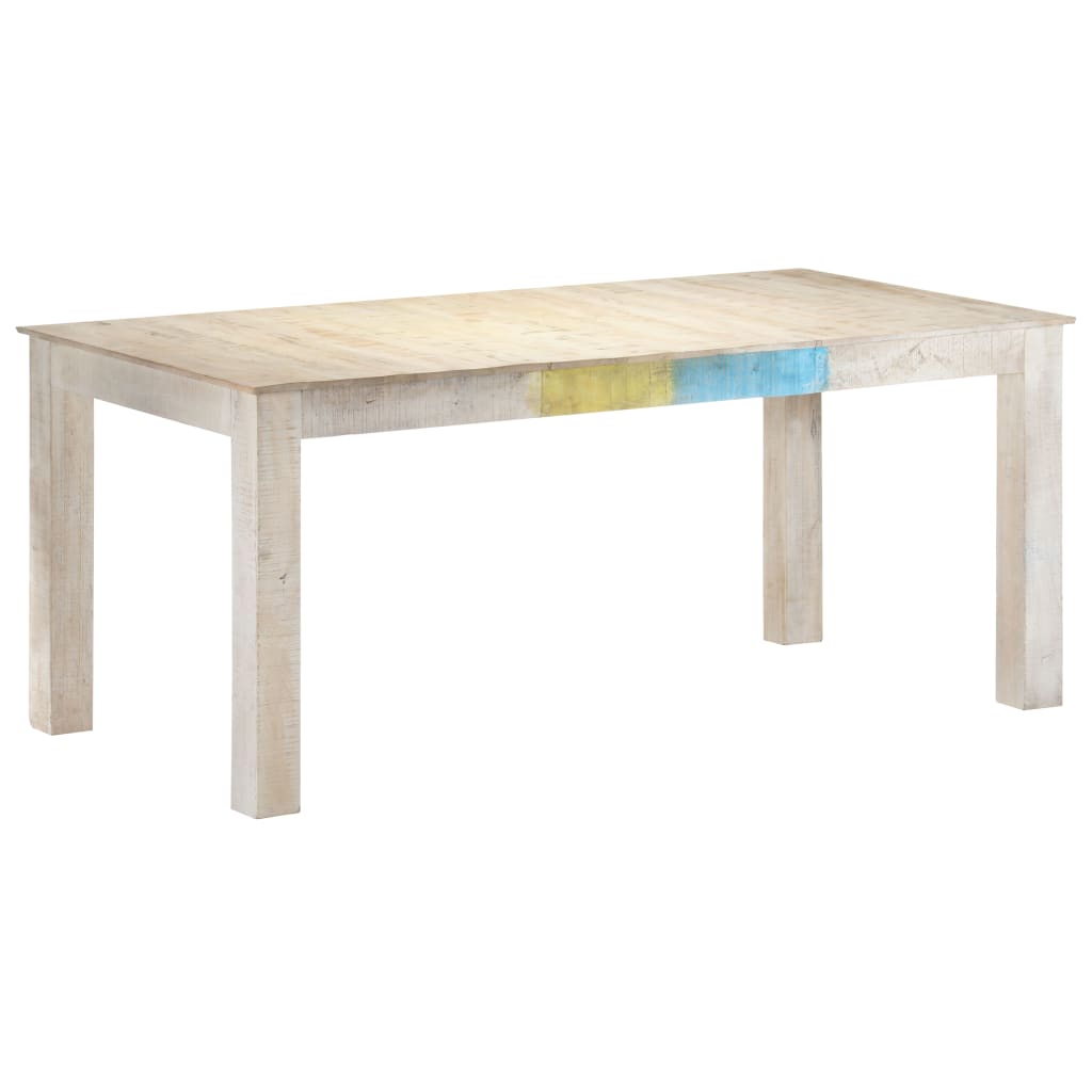 Eettafel 180x90x76 cm massief mangohout wit