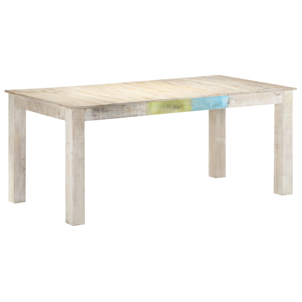 Eettafel 180x90x76 cm massief mangohout wit