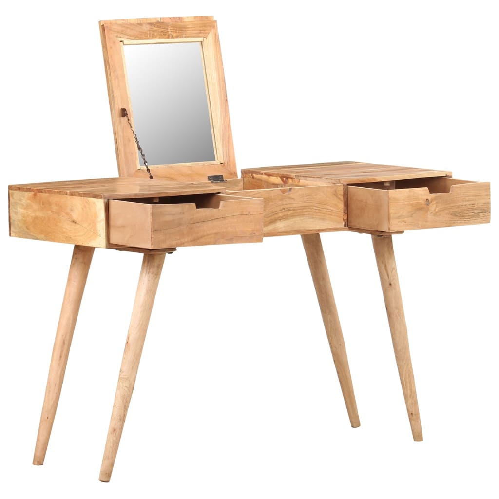 Coiffeuse avec miroir 112x45x76 cm bois massif recyclé