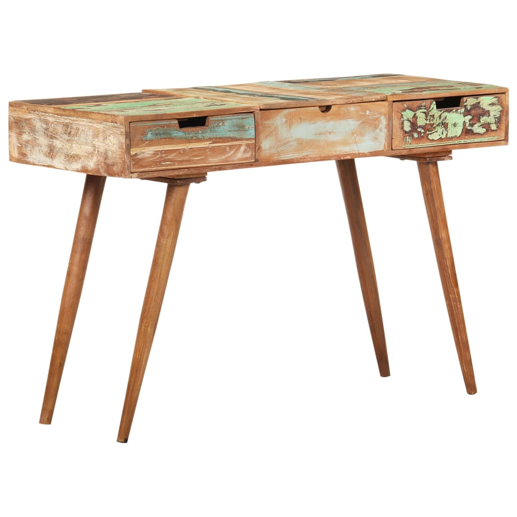 Kaptafel met spiegel 112x45x76 cm massief gerecycled hout