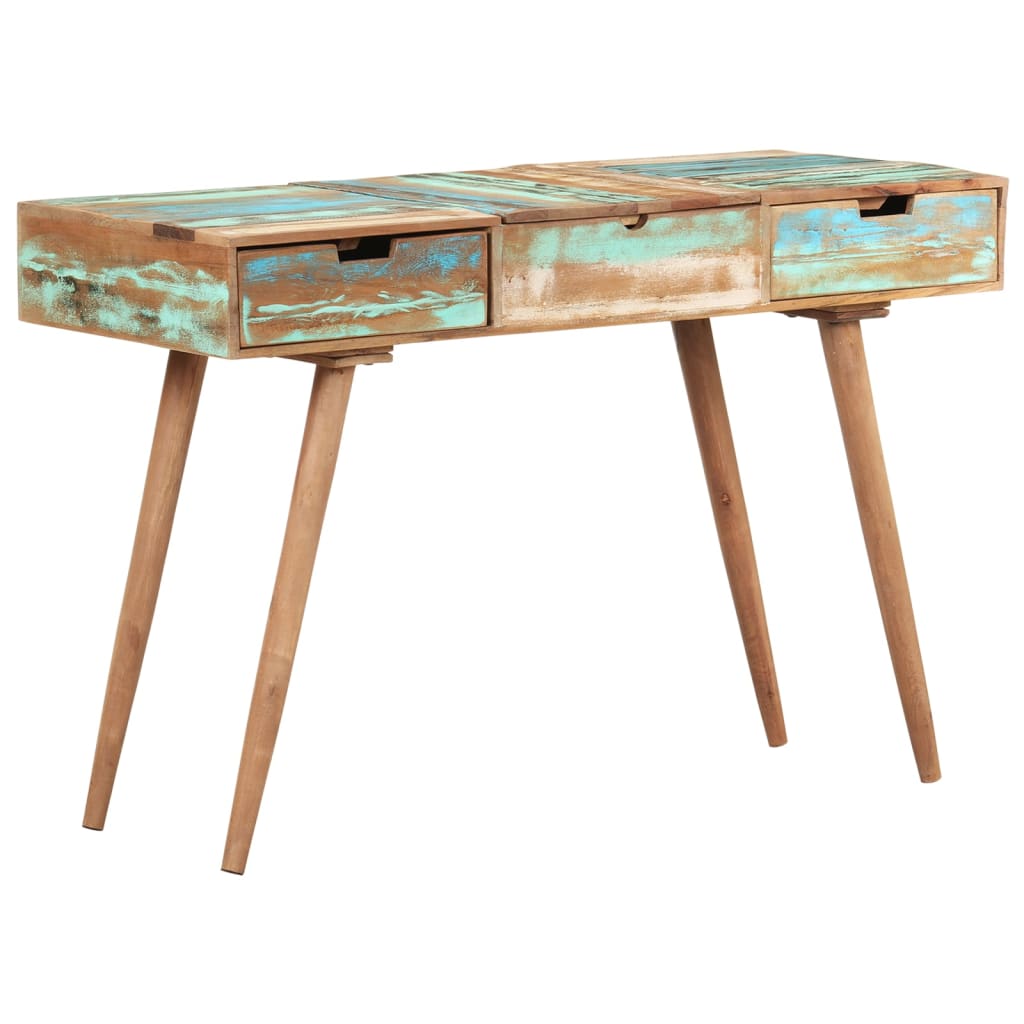 Kaptafel met spiegel 112x45x76 cm massief gerecycled hout