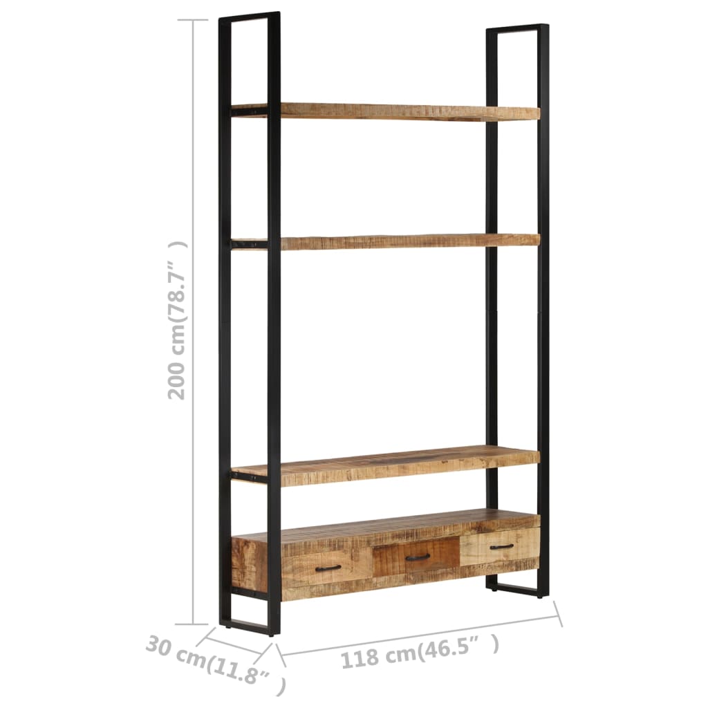 Bibliothèque 118x30x200 cm bois d'acacia massif