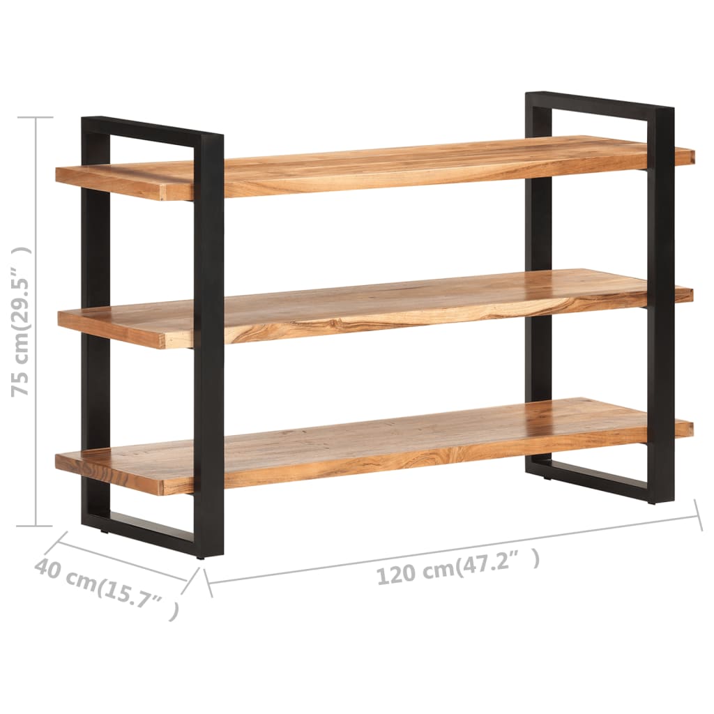 Buffet avec 3 étagères 120x40x75 cm en bois d'acacia massif