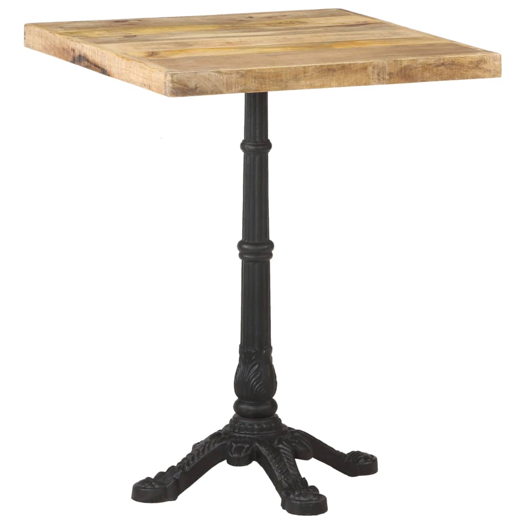 Table bistro 60x60x77 cm bois de manguier brut