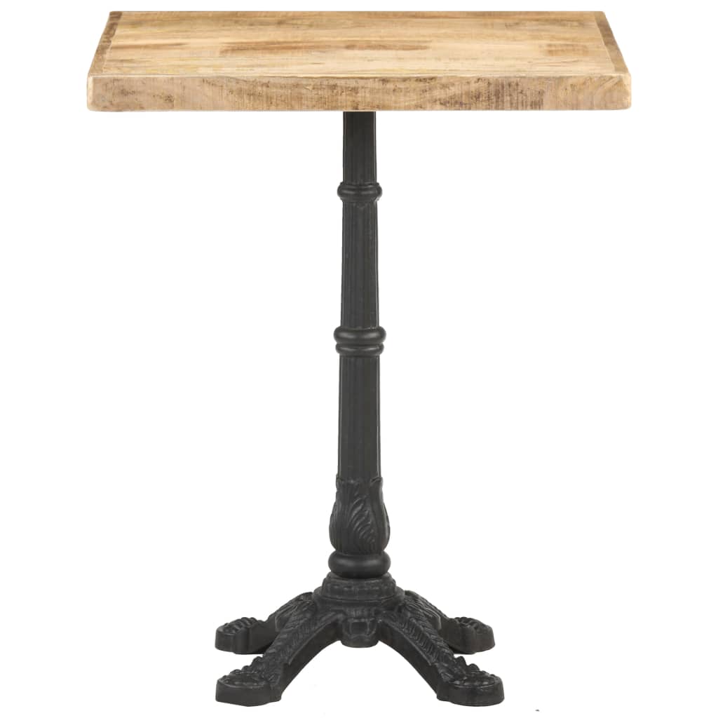 Table bistro 60x60x77 cm bois de manguier brut