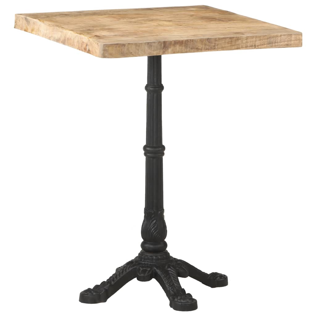 Table bistro 60x60x77 cm bois de manguier brut