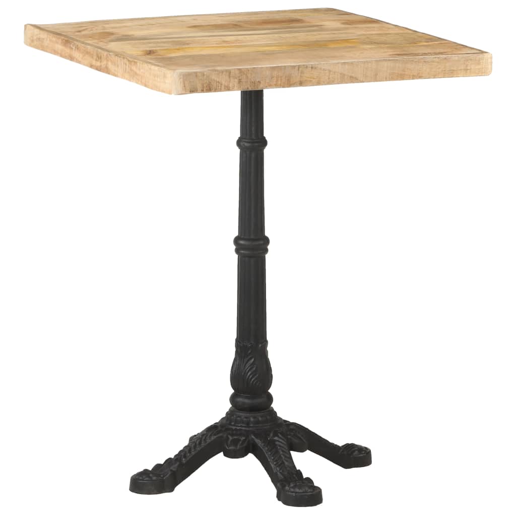 Table bistro 60x60x77 cm bois de manguier brut