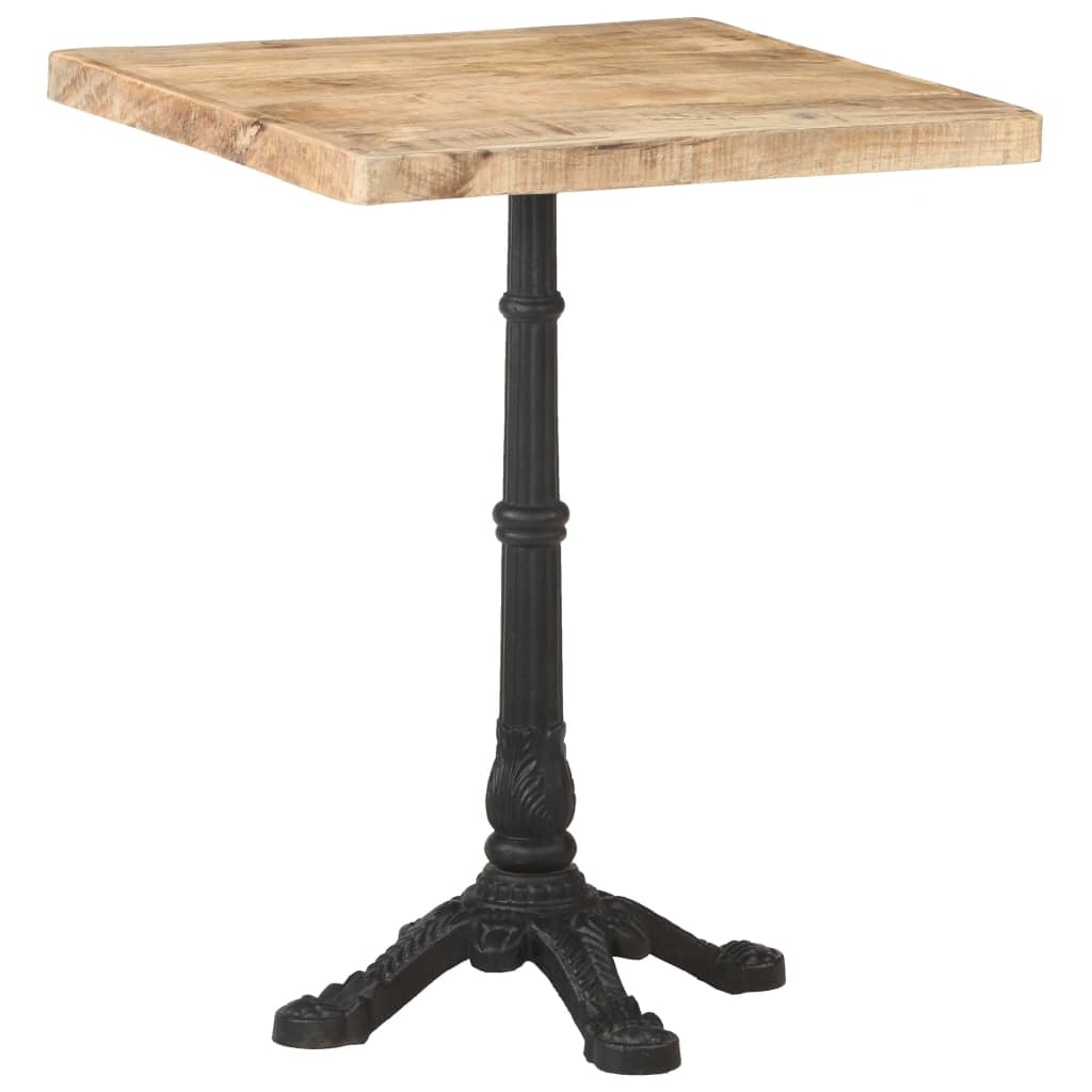 Table bistro 60x60x77 cm bois de manguier brut