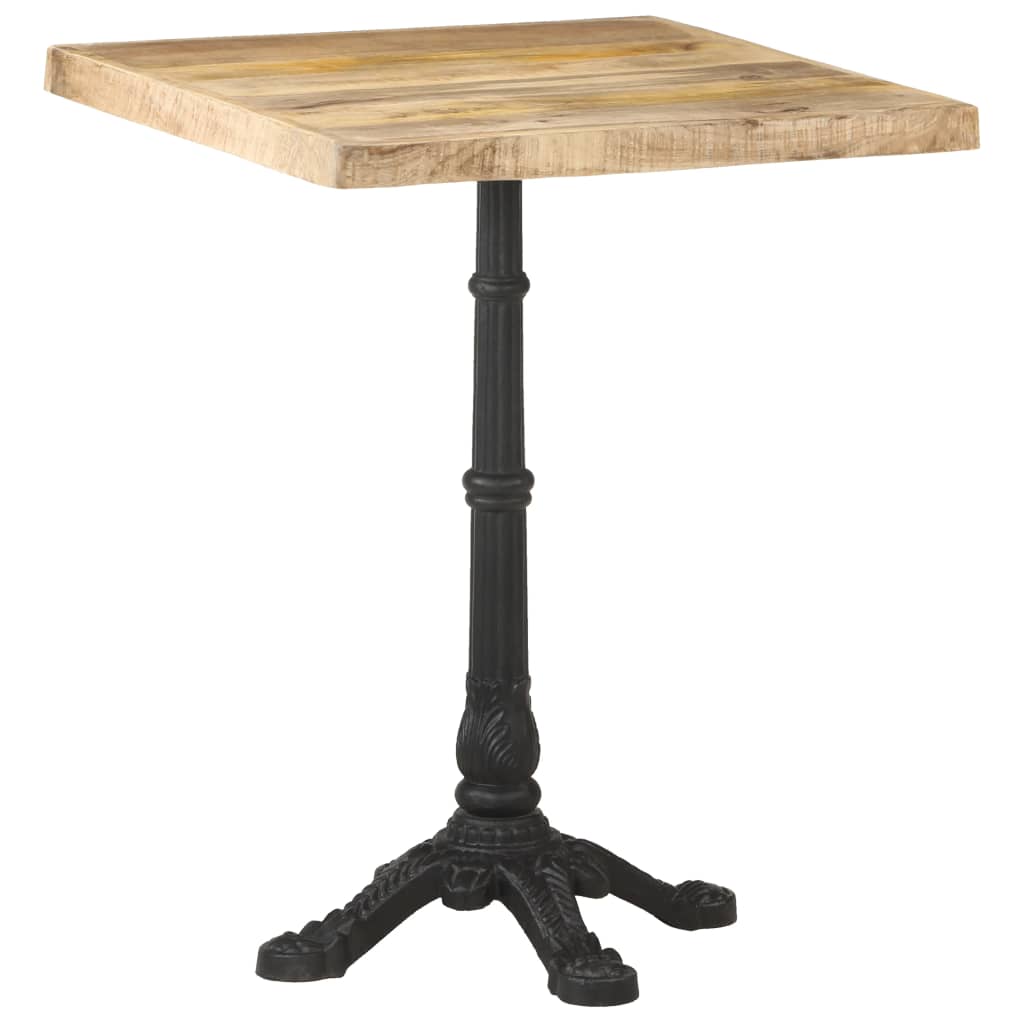 Table bistro 60x60x77 cm bois de manguier brut