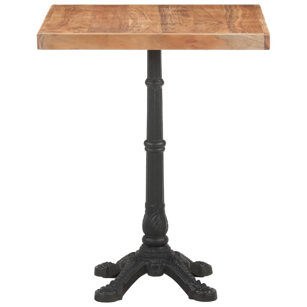 Table bistro 60x60x77 cm bois de manguier brut