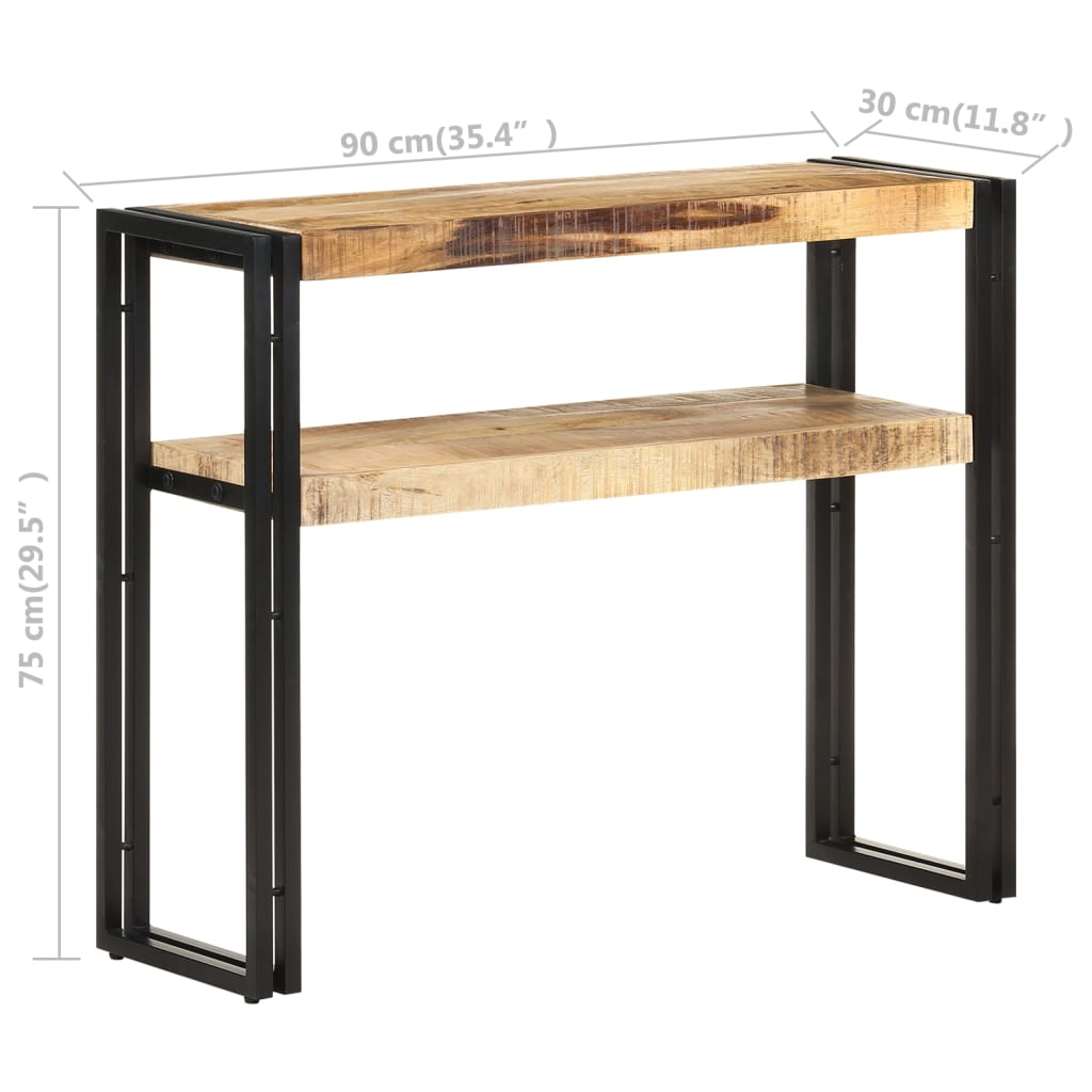 Table console 120x30x75 cm bois de manguier brut