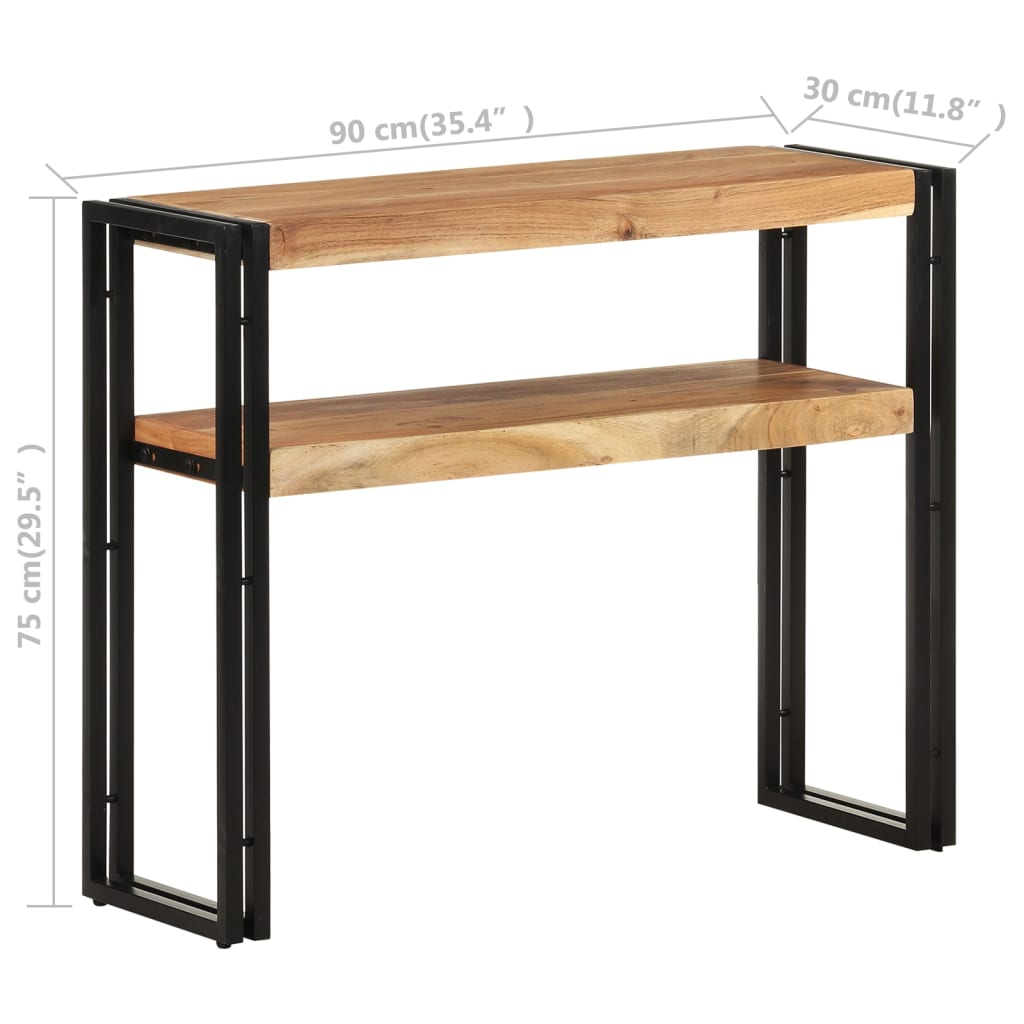 Table console 120x30x75 cm bois de manguier brut