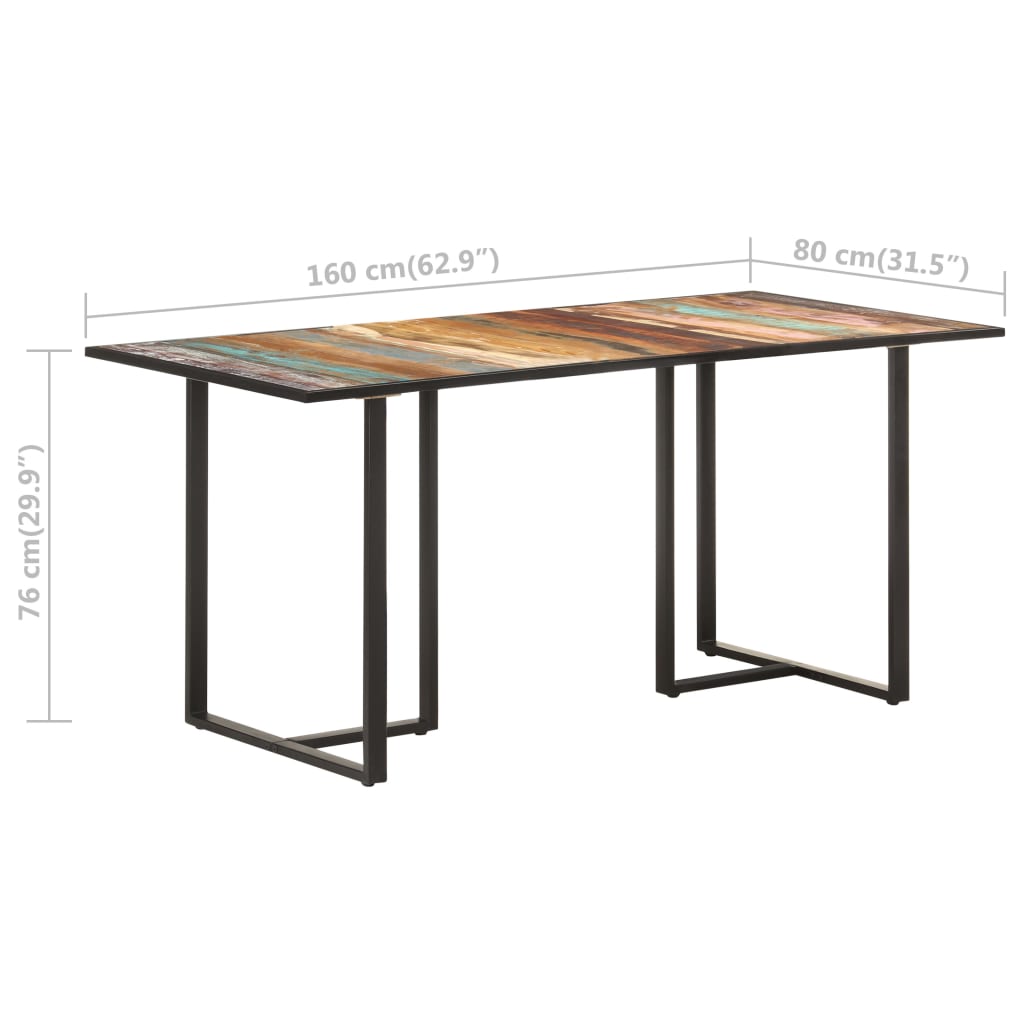 Eettafel 160 cm massief gerecycled hout