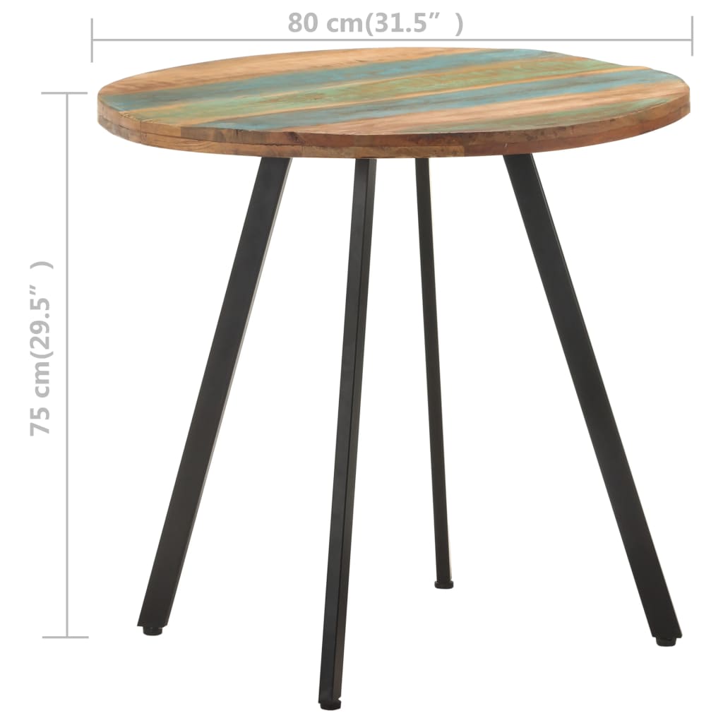 Eettafel 80 cm ruw mangohout