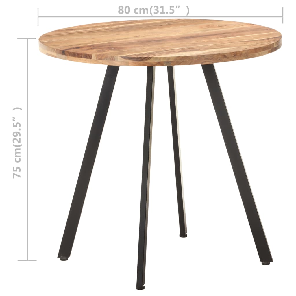 Eettafel 80 cm ruw mangohout