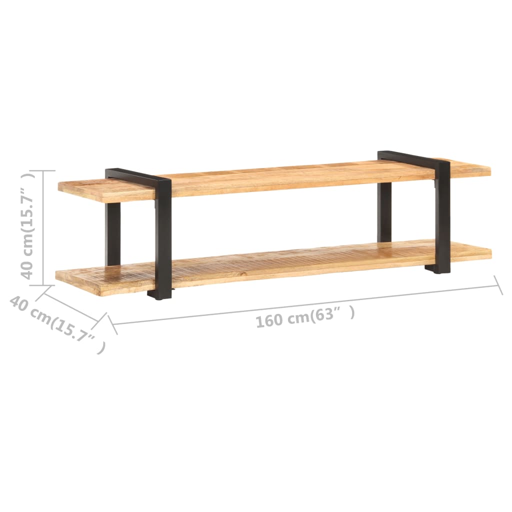 Meuble TV 90x40x40 cm bois de manguier brut