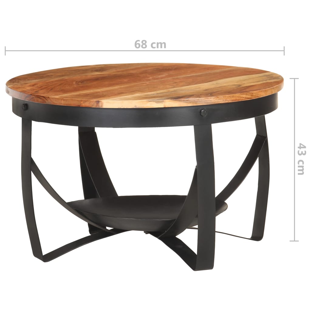 Table basse Ø 68x43 cm bois massif recyclé