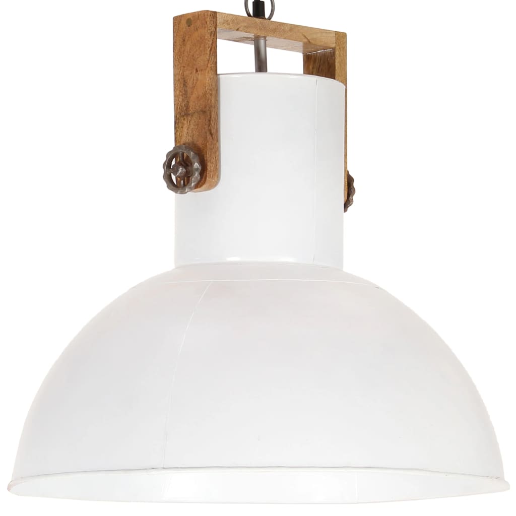 Hanglamp industrieel rond 25 W E27 52 cm mangohout grijs