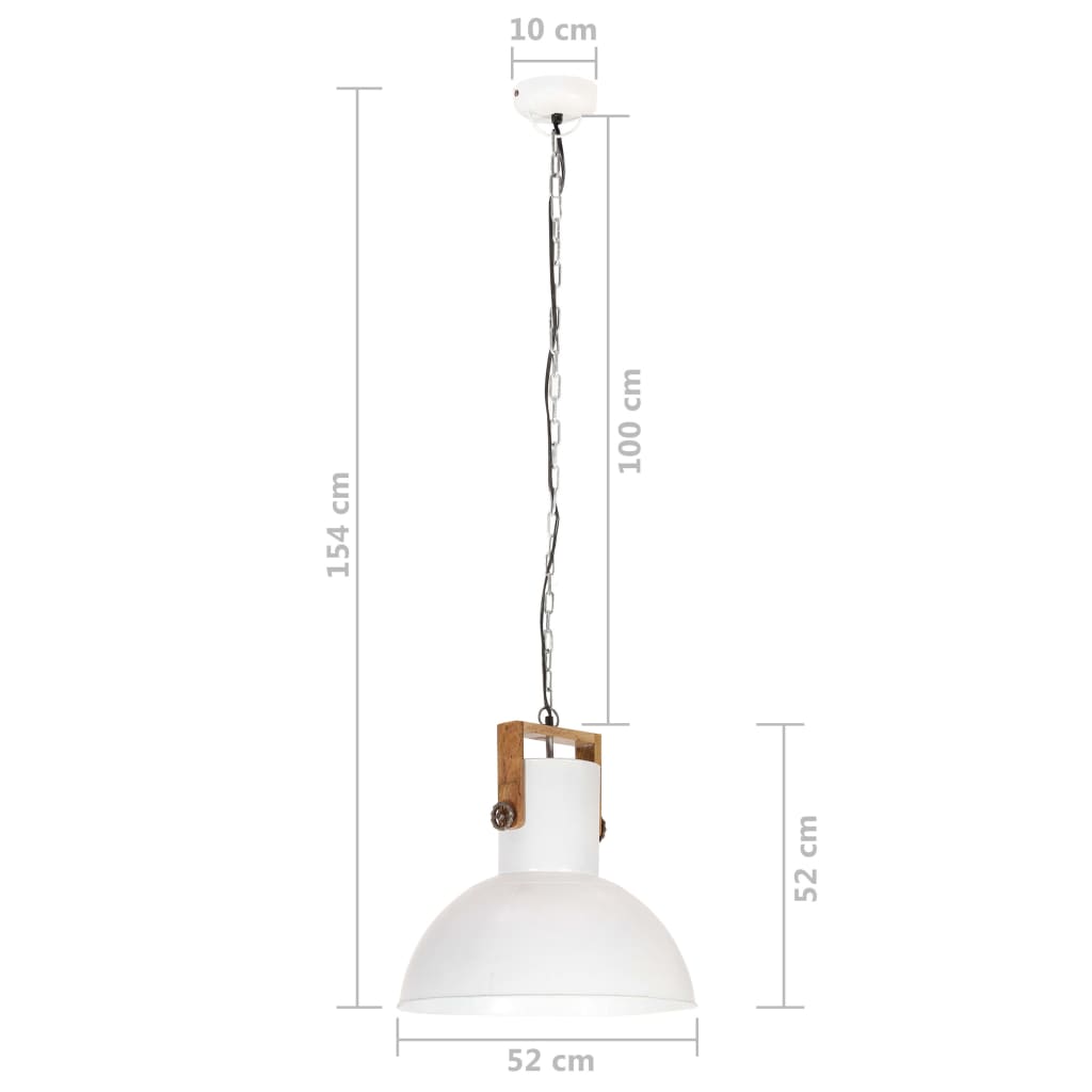 Hanglamp industrieel rond 25 W E27 52 cm mangohout grijs