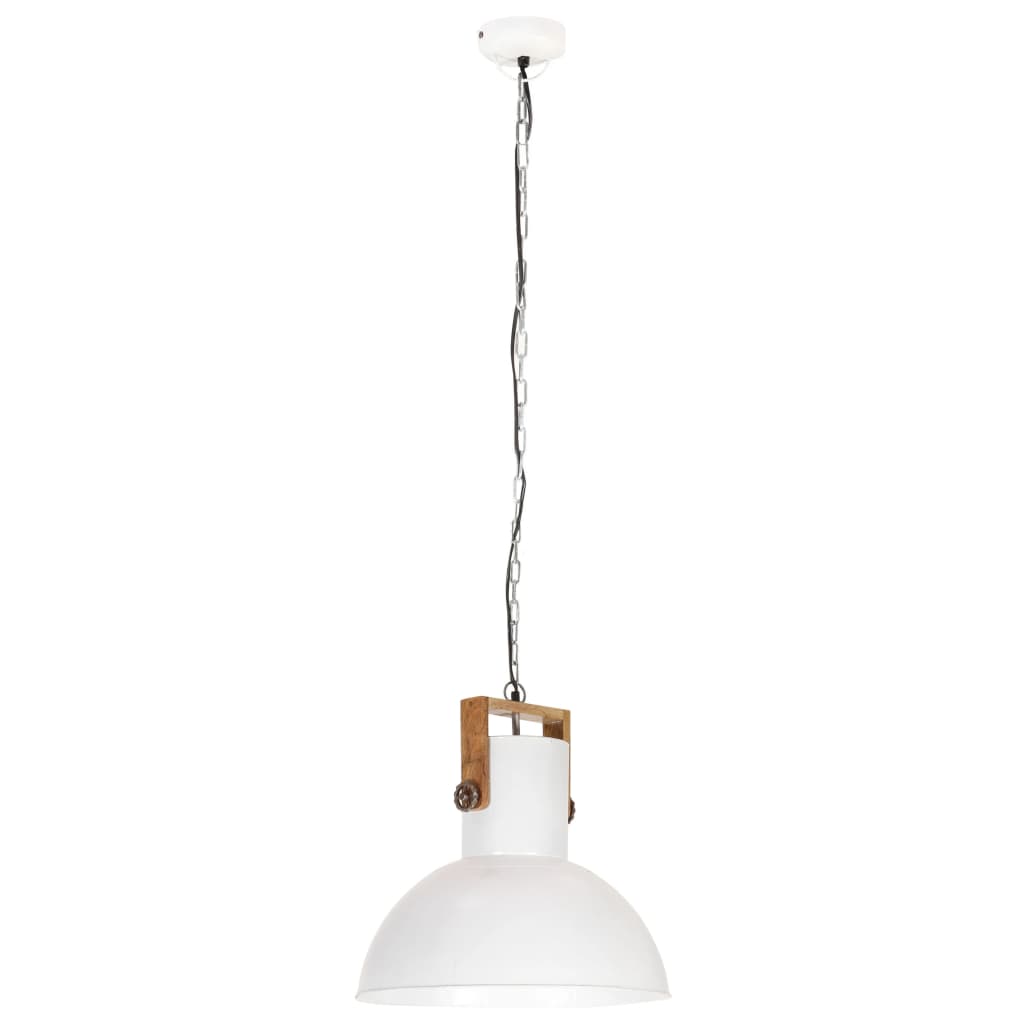 Hanglamp industrieel rond 25 W E27 52 cm mangohout grijs