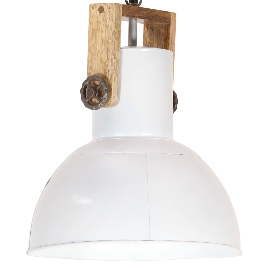 Hanglamp industrieel rond 25 W E27 52 cm mangohout grijs