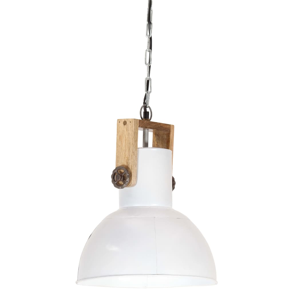 Hanglamp industrieel rond 25 W E27 52 cm mangohout grijs