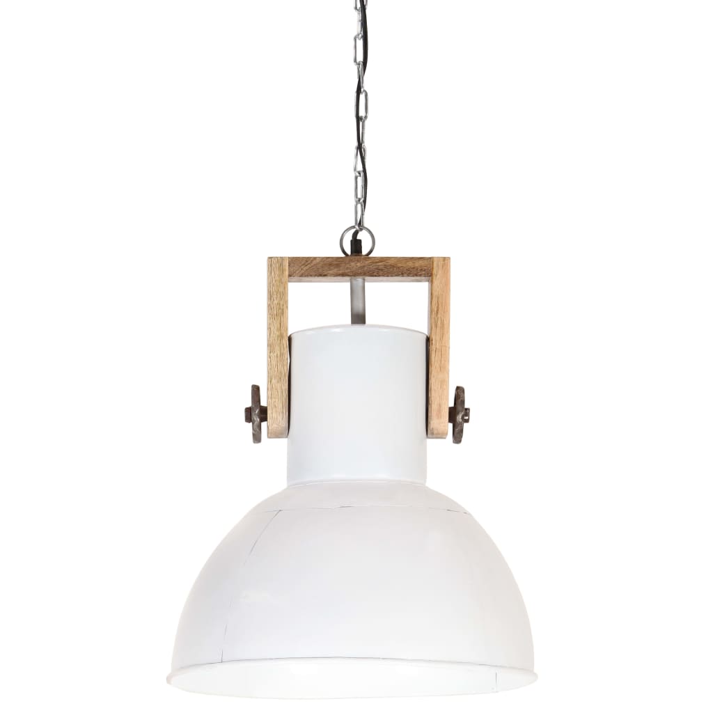 Hanglamp industrieel rond 25 W E27 52 cm mangohout grijs