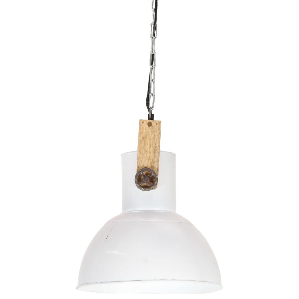 Hanglamp industrieel rond 25 W E27 52 cm mangohout grijs