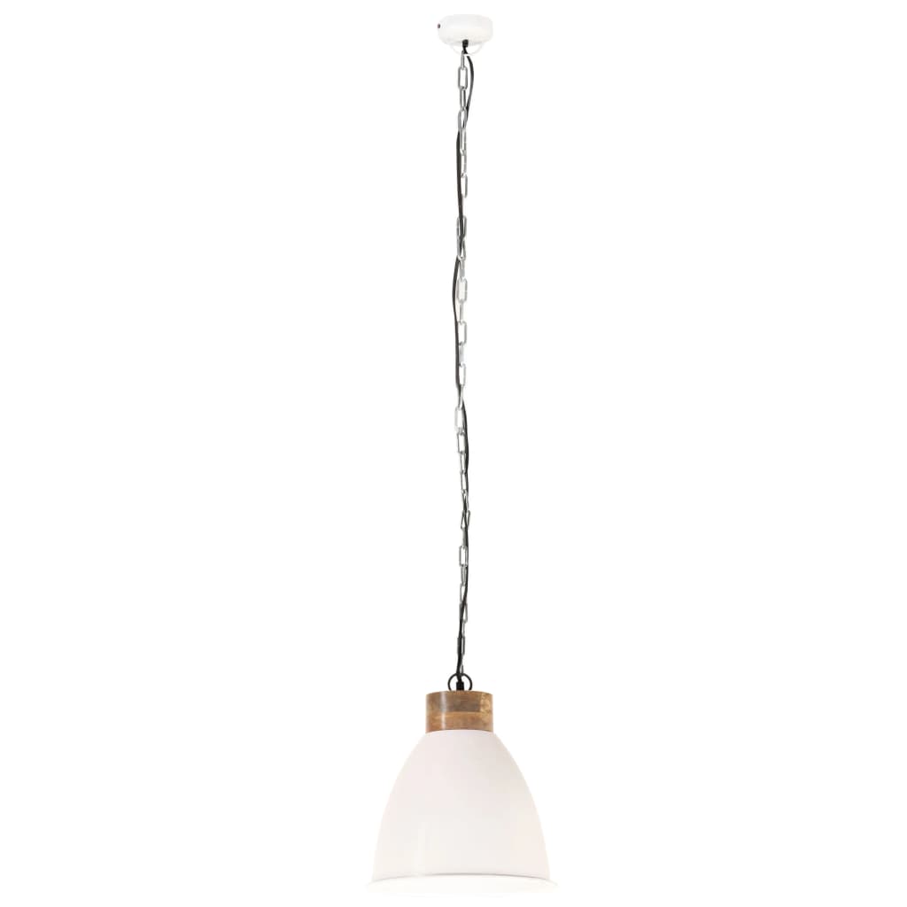 Hanglamp industrieel E27 35 cm ijzer en massief hout grijs