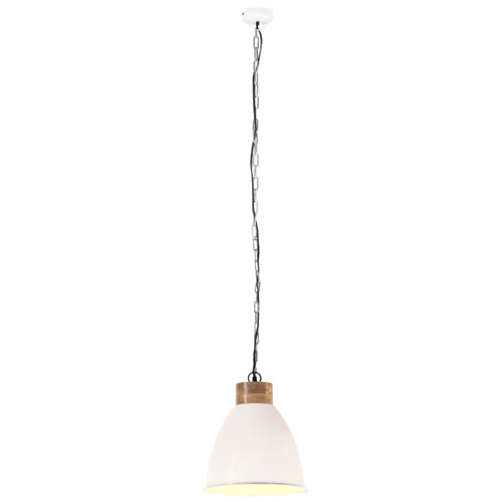 Hanglamp industrieel E27 35 cm ijzer en massief hout grijs