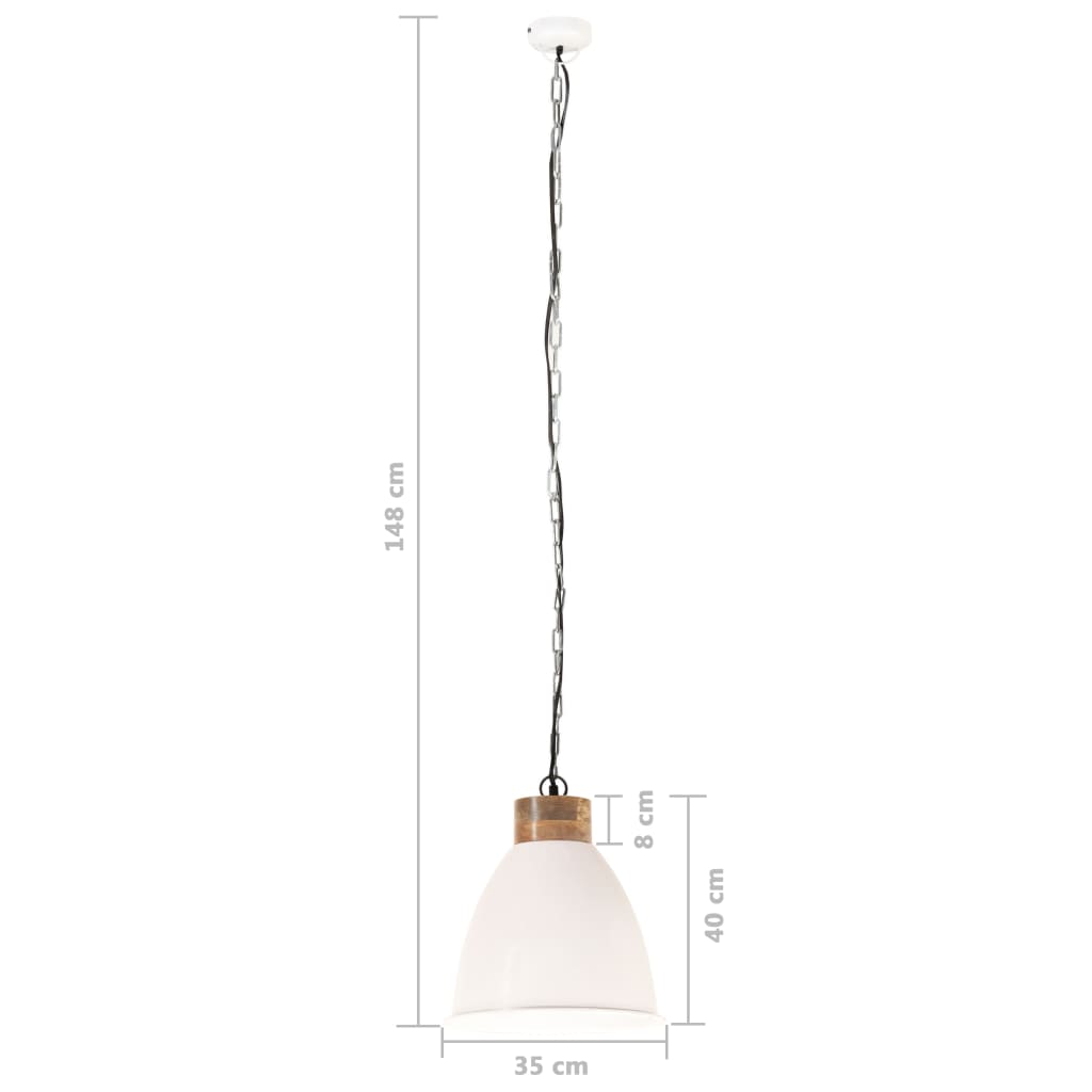 Hanglamp industrieel E27 35 cm ijzer en massief hout grijs