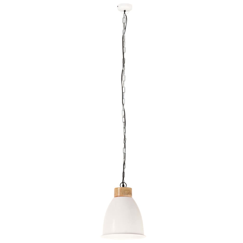 Hanglamp industrieel E27 35 cm ijzer en massief hout grijs