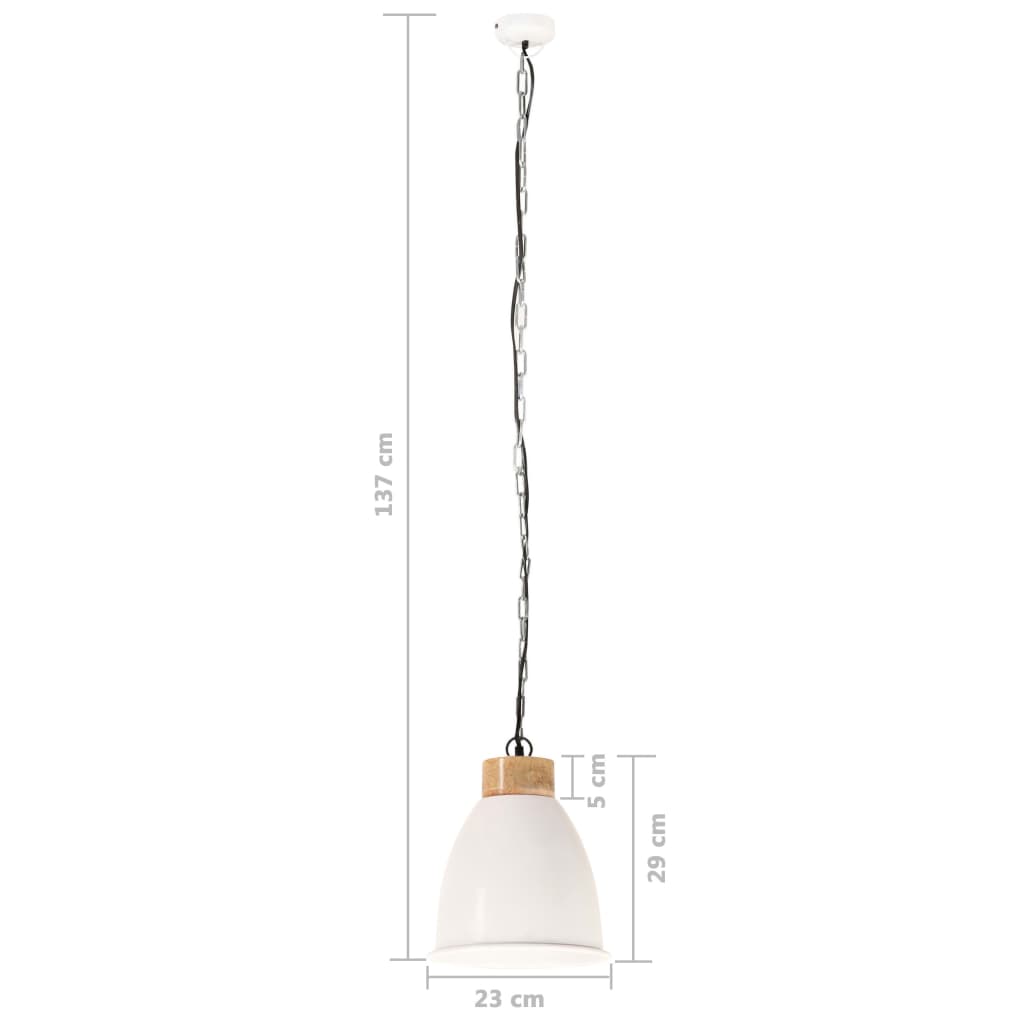 Hanglamp industrieel E27 35 cm ijzer en massief hout grijs