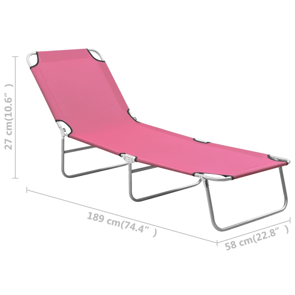 Chaise longue pliable avec dossier réglable