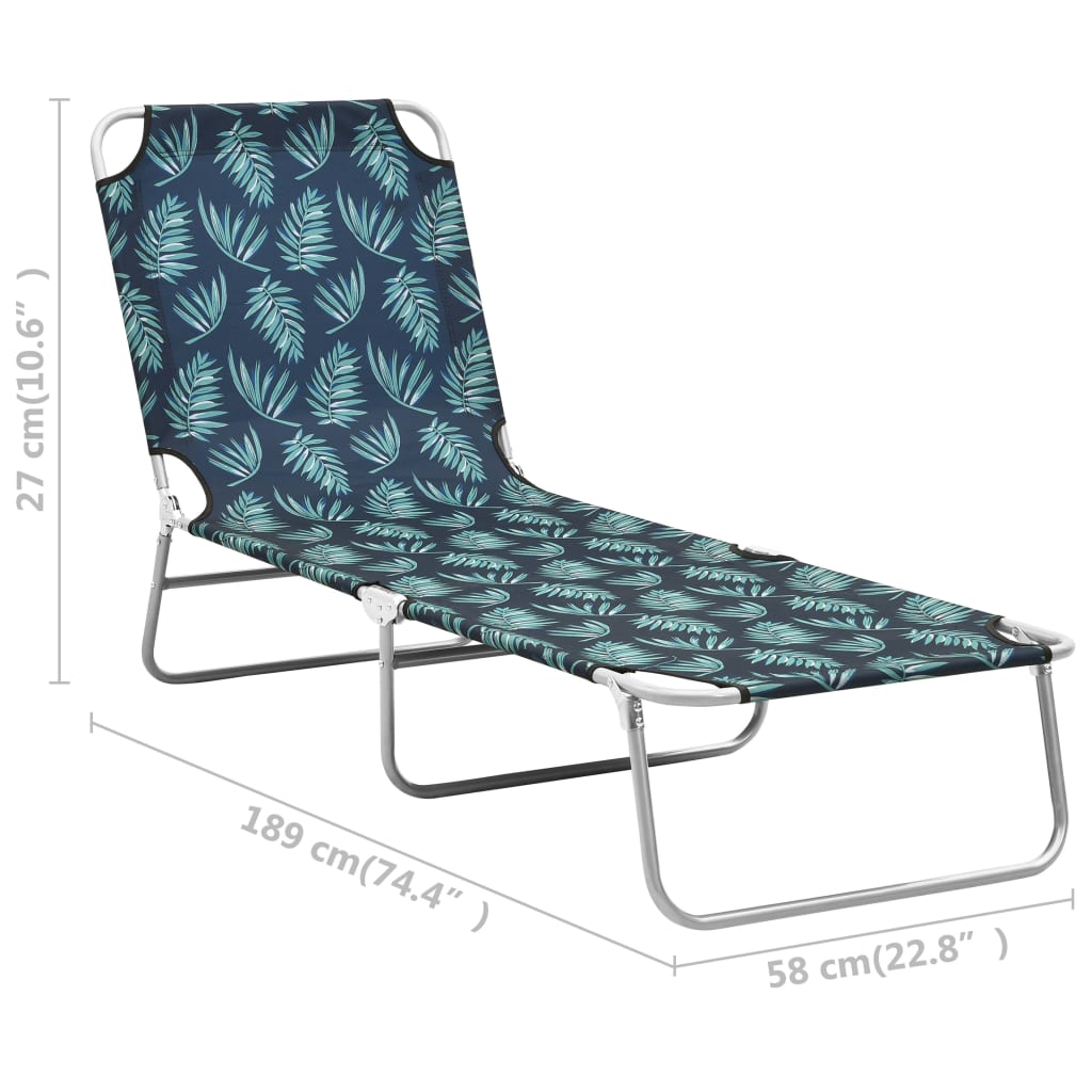 Chaise longue pliable avec dossier réglable