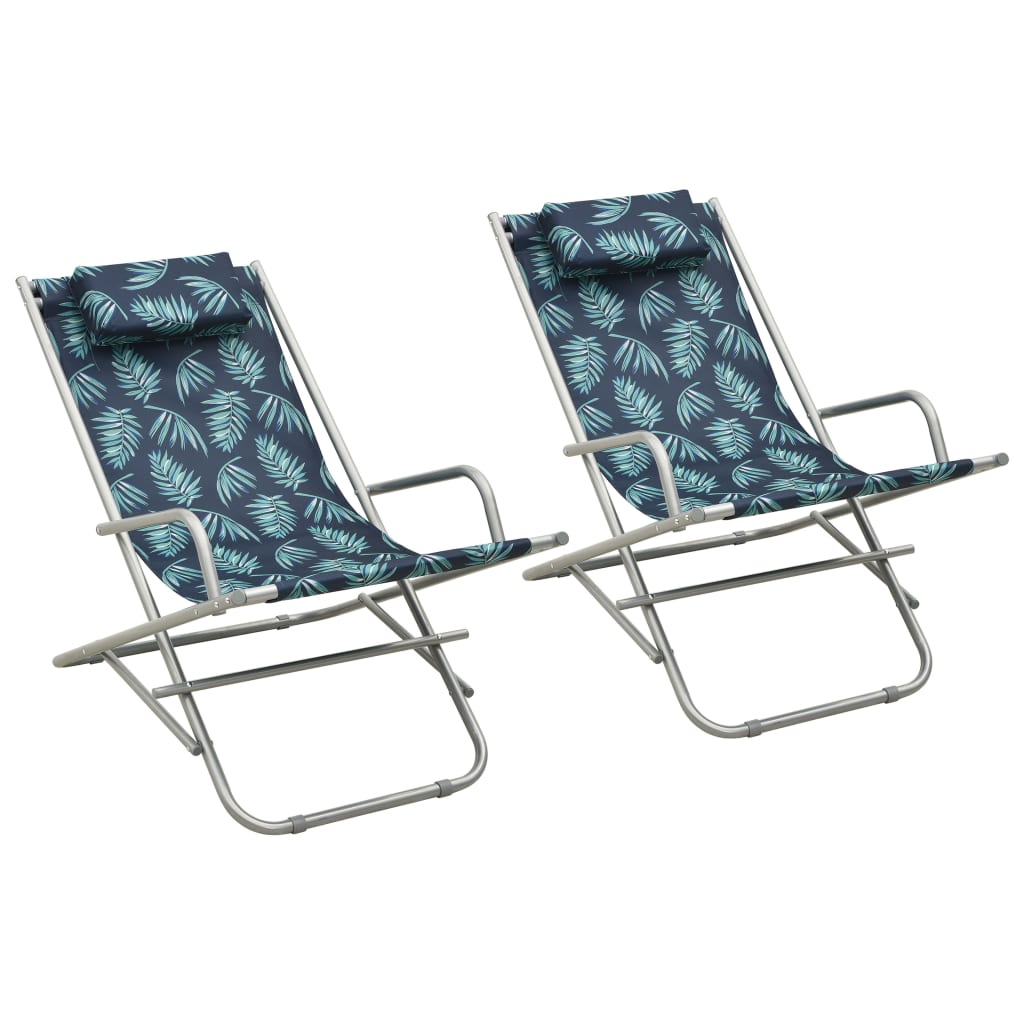 Chaises de patio réglables 2 pcs en acier