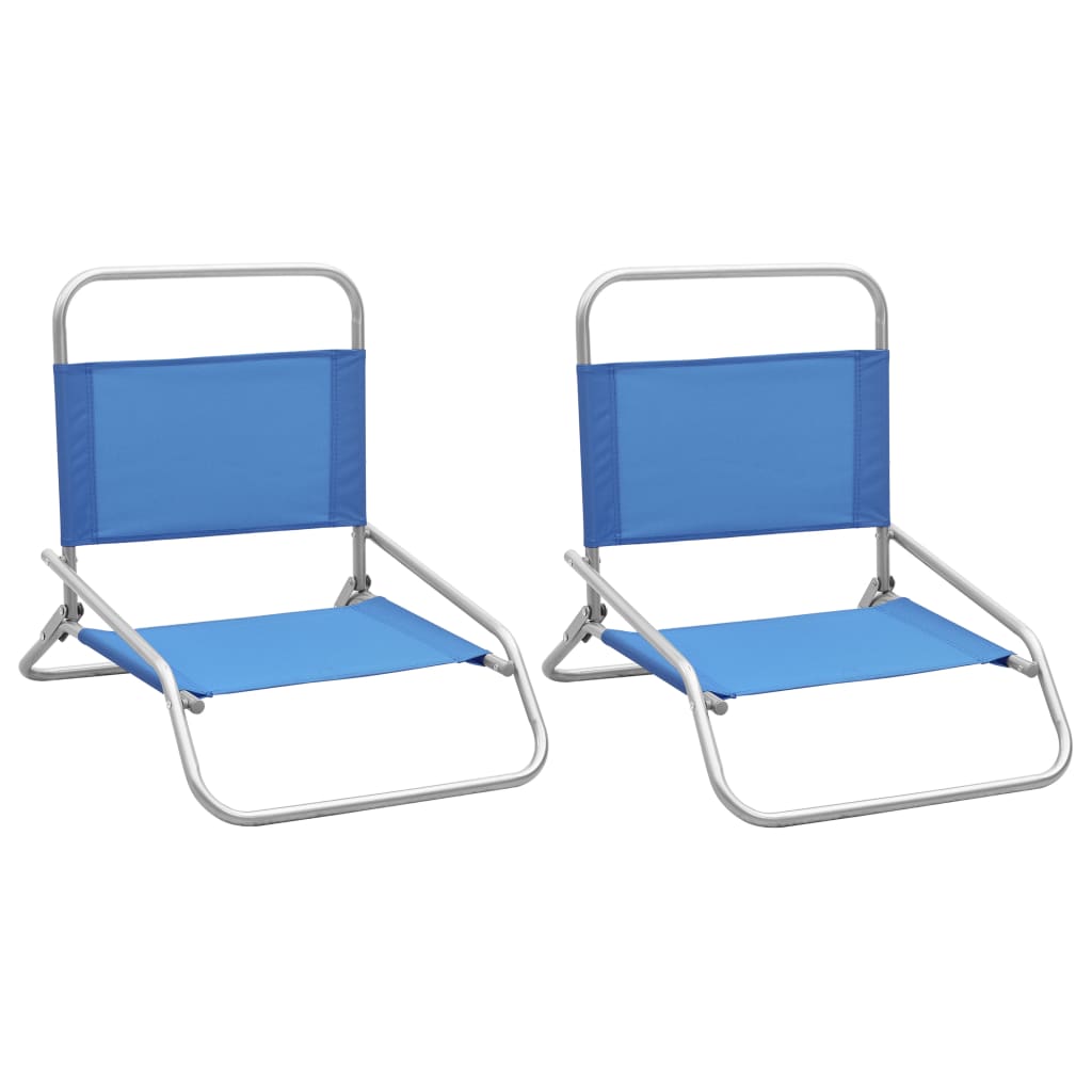 Chaises de plage 2 pcs pliables en tissu