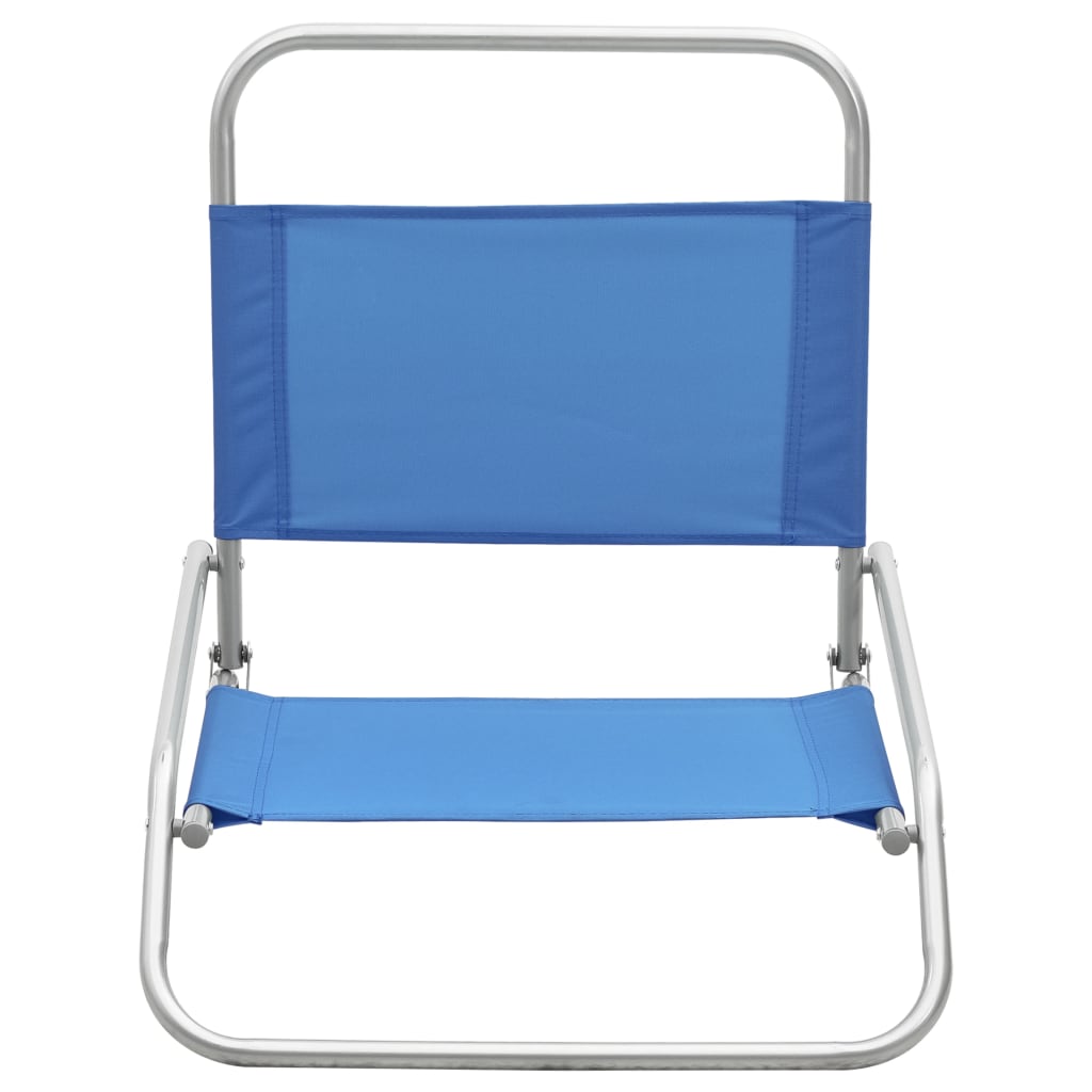 Chaises de plage 2 pcs pliables en tissu