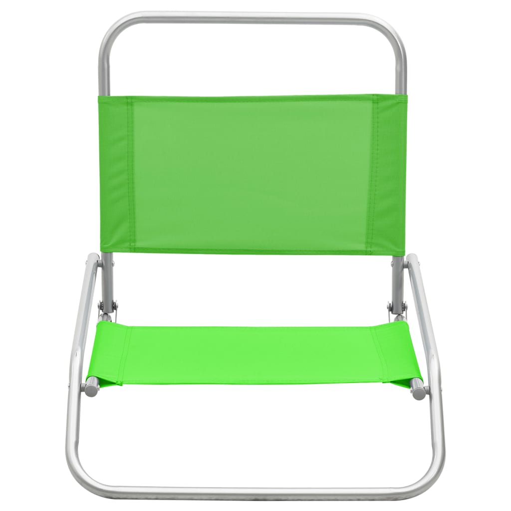 Chaises de plage 2 pcs pliables en tissu