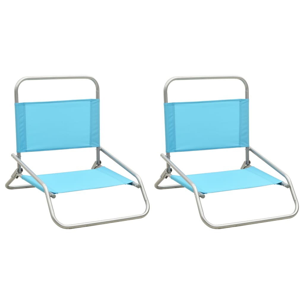 Chaises de plage 2 pcs pliables en tissu