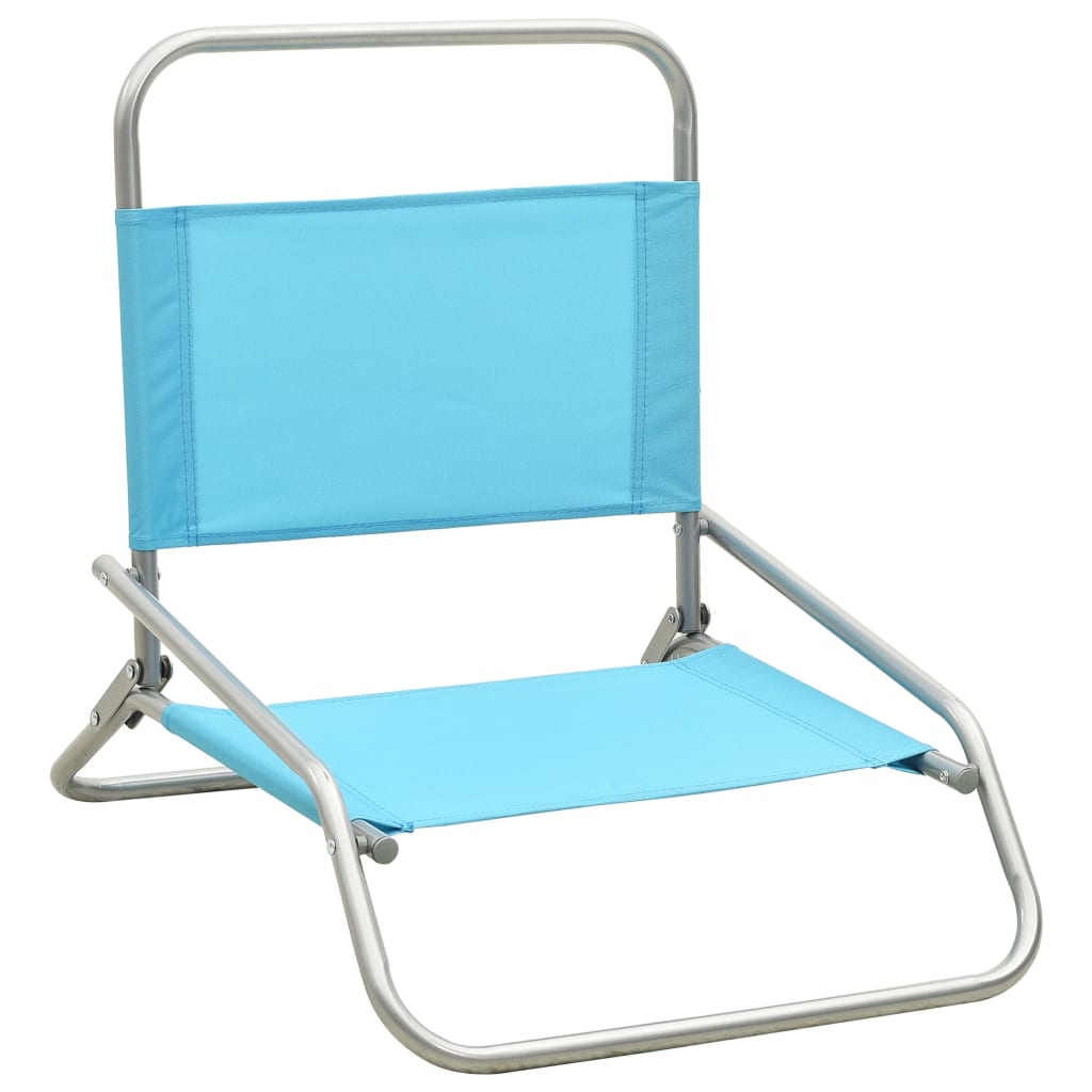 Chaises de plage 2 pcs pliables en tissu