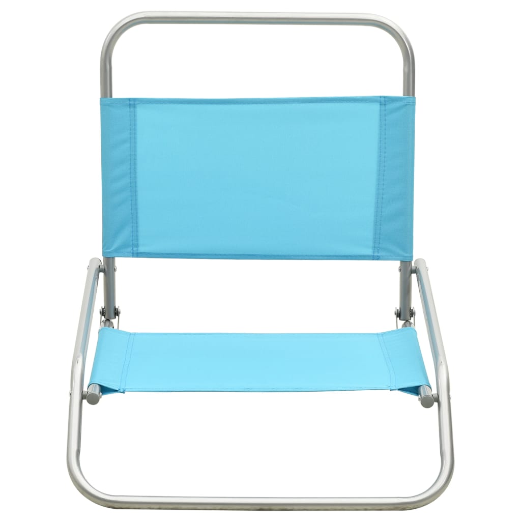 Chaises de plage 2 pcs pliables en tissu