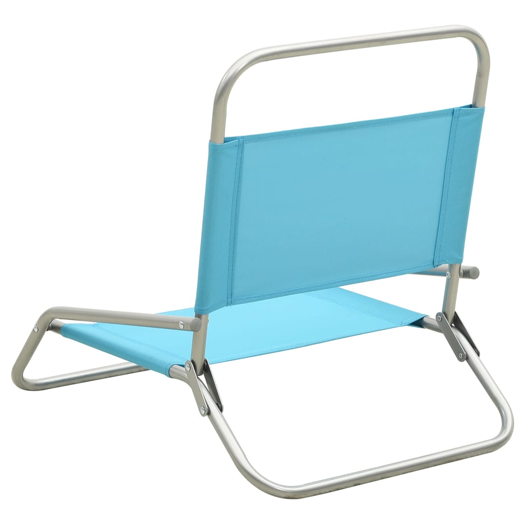 Chaises de plage 2 pcs pliables en tissu