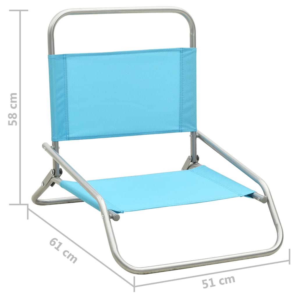 Chaises de plage 2 pcs pliables en tissu