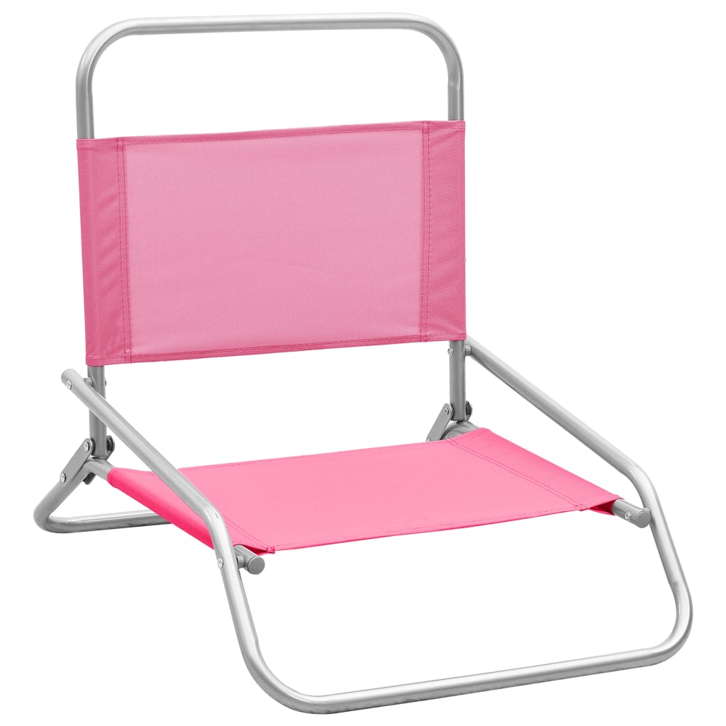 Chaises de plage 2 pcs pliables en tissu