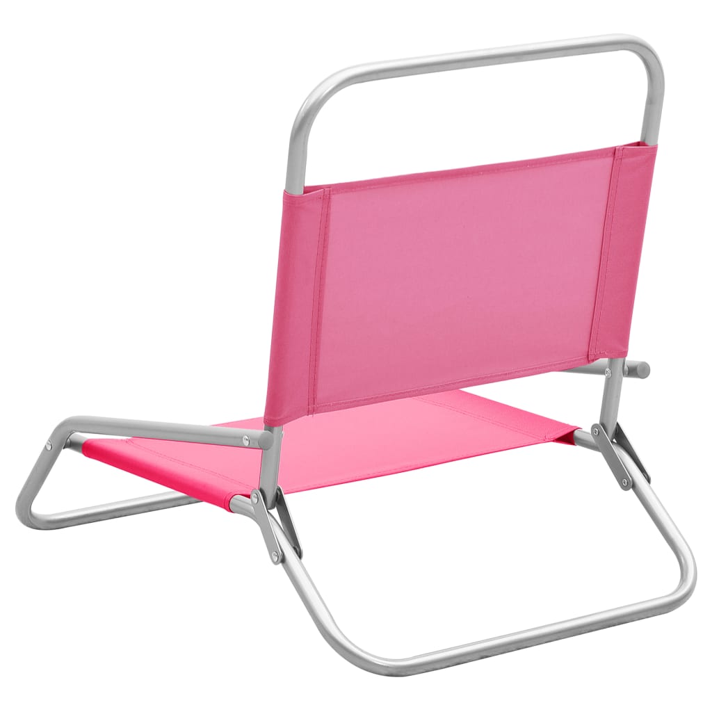 Chaises de plage 2 pcs pliables en tissu