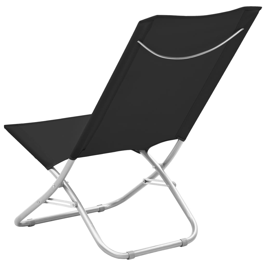 Chaises de plage 2 pcs pliables en tissu