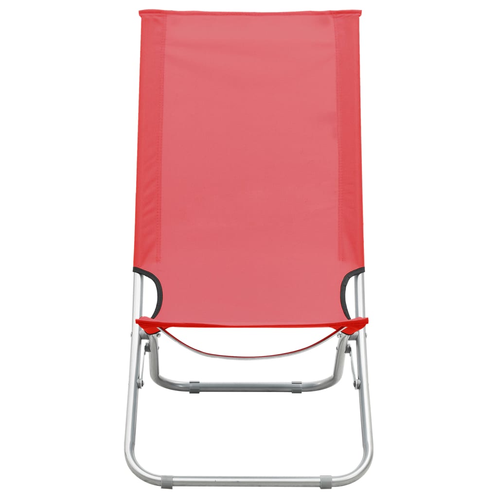 Chaises de plage 2 pcs pliables en tissu