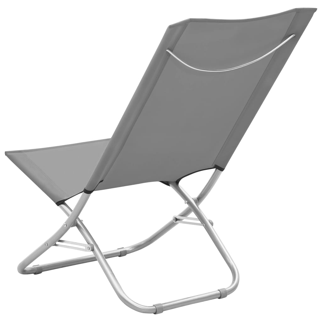 Chaises de plage 2 pcs pliables en tissu