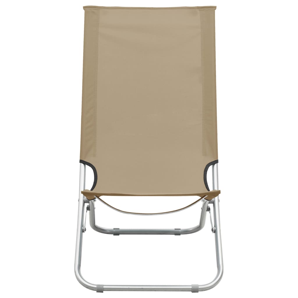 Chaises de plage 2 pcs pliables en tissu